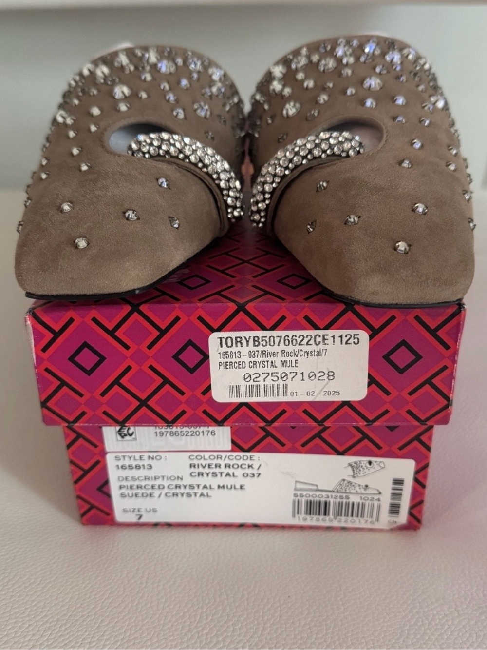 Tory Burch Pierced Crystal Mules - Picture 8 of 10
